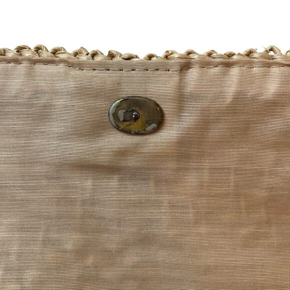 Vintage Oversized Wicker Handbag Clutch Straw Raffia - Picture 5 of 10